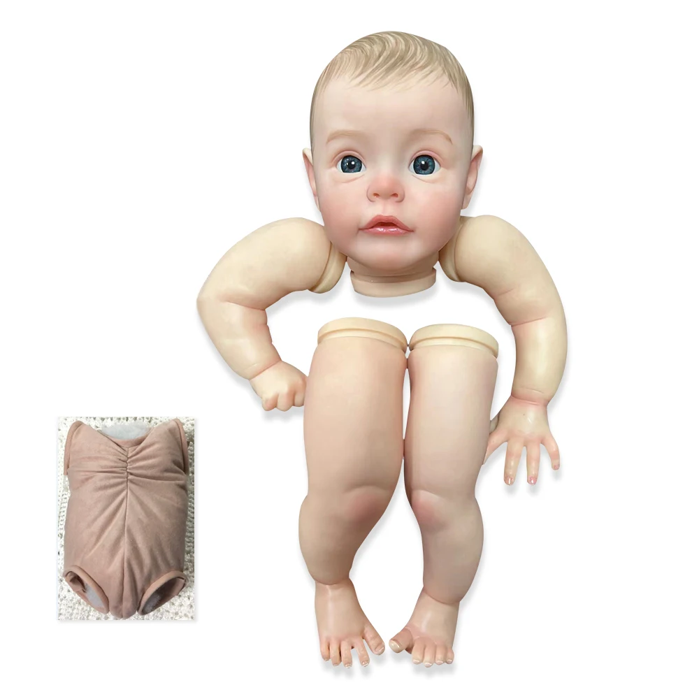 24inch Jau Dažytos Atgimsta Rinkiniai Sue-sue Miega 3D Tapyba Gyvas Kūdikis su Matomas Venų Medžiaga Kūną ir Akis Įtraukti Nuotrauka 0