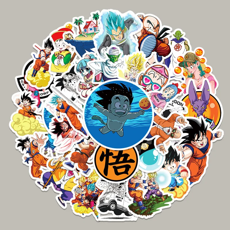 50PCS Dragon Ball Anime Cartoon Grafiti Lipdukas Bagažo Nešiojamas Kompiuteris Automobilių Šaldytuvas Dekoro Lipduko Dovanos Nuotrauka 0