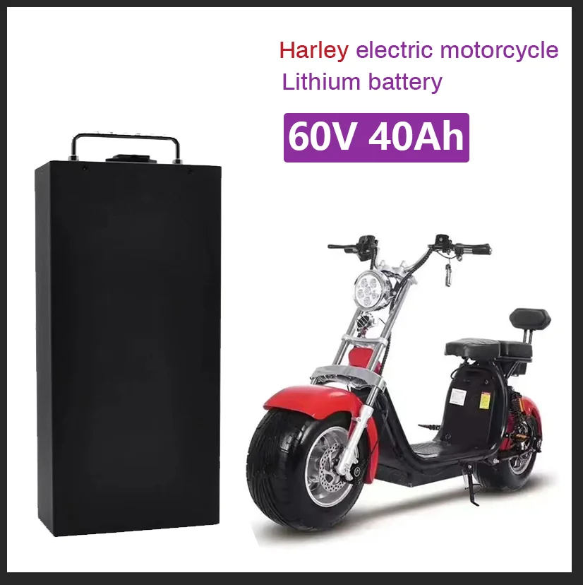 Harley Elektrinių Automobilių Ličio Baterija Vandeniui 18650 Baterija 60V 40Ah Dvi Varantys Sulankstomas Citycoco Elektrinis Motoroleris, Dviratis Nuotrauka 0
