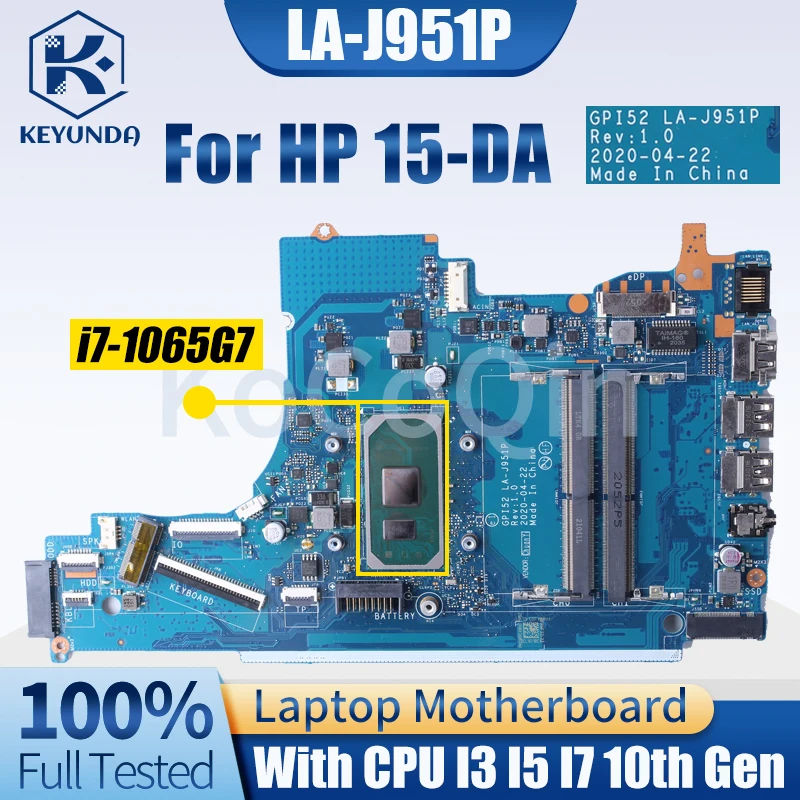 LA-J951P HP 15-DA 250 G7 Sąsiuvinis Mainboard M17755-001 M17756-601 L92843-601 I3 I5 I7 10 Nešiojamojo kompiuterio motininė Plokštė Visiškai Išbandytas Nuotrauka 0