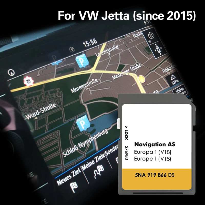VW Jetta Nuo 2015 m. V18 Naują Žemėlapio Naujinimo Versija Navi 32GB SD Kortelės Žemėlapyje Nuotrauka 0