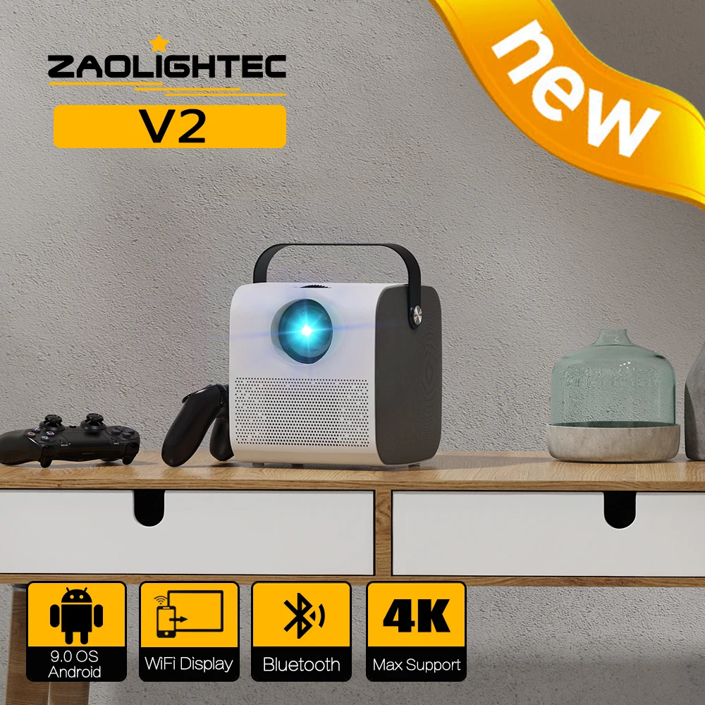 ZAOLIGHTEC V2 HD Projektorius Remti 1080P Animacinių filmų Vaikams Dovanų LED Wifi Projektorius Telefonai, Nešiojami Proyector Namų Kino Filmas Nuotrauka 0