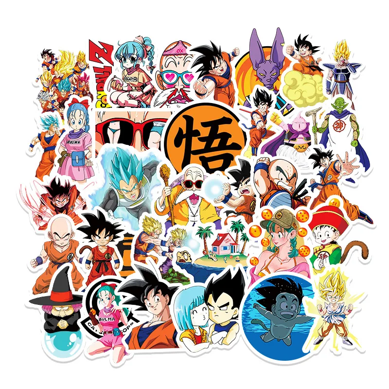 50PCS Dragon Ball Anime Cartoon Grafiti Lipdukas Bagažo Nešiojamas Kompiuteris Automobilių Šaldytuvas Dekoro Lipduko Dovanos Nuotrauka 1
