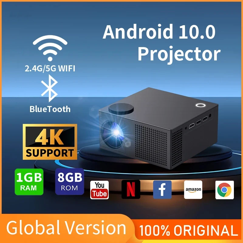 Salange Mini Projektorius 1080P 4K Vaizdo LED Bluetooth Nešiojamų 1280x720dpi 