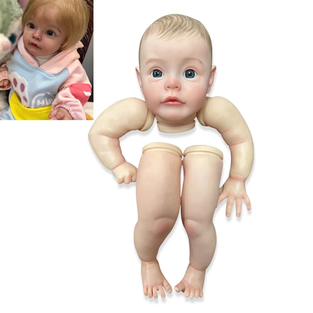 24inch Jau Dažytos Atgimsta Rinkiniai Sue-sue Miega 3D Tapyba Gyvas Kūdikis su Matomas Venų Medžiaga Kūną ir Akis Įtraukti Nuotrauka 2