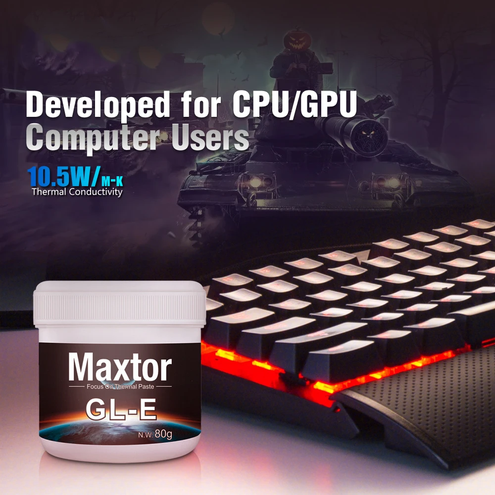GLE Maxtor Šilumos Junginys Laidžios 10.5 W/mk tepimo Pasta Silikoninis Tinkas Šilumos Kriaukle dėl CPU, GPU Chipset Nešiojamojo kompiuterio Aušinimo Coo Nuotrauka 2