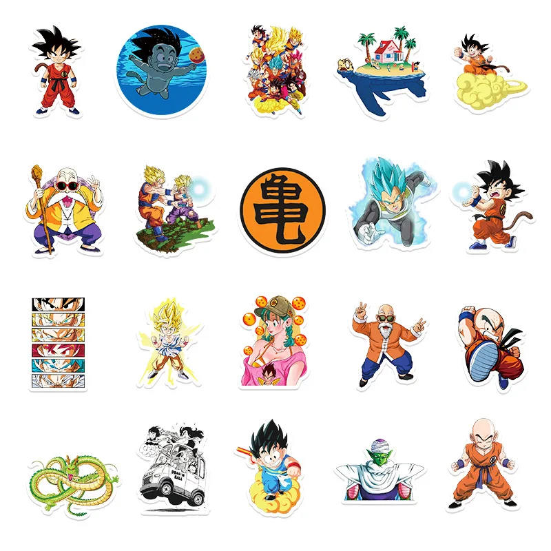 50PCS Dragon Ball Anime Cartoon Grafiti Lipdukas Bagažo Nešiojamas Kompiuteris Automobilių Šaldytuvas Dekoro Lipduko Dovanos Nuotrauka 3