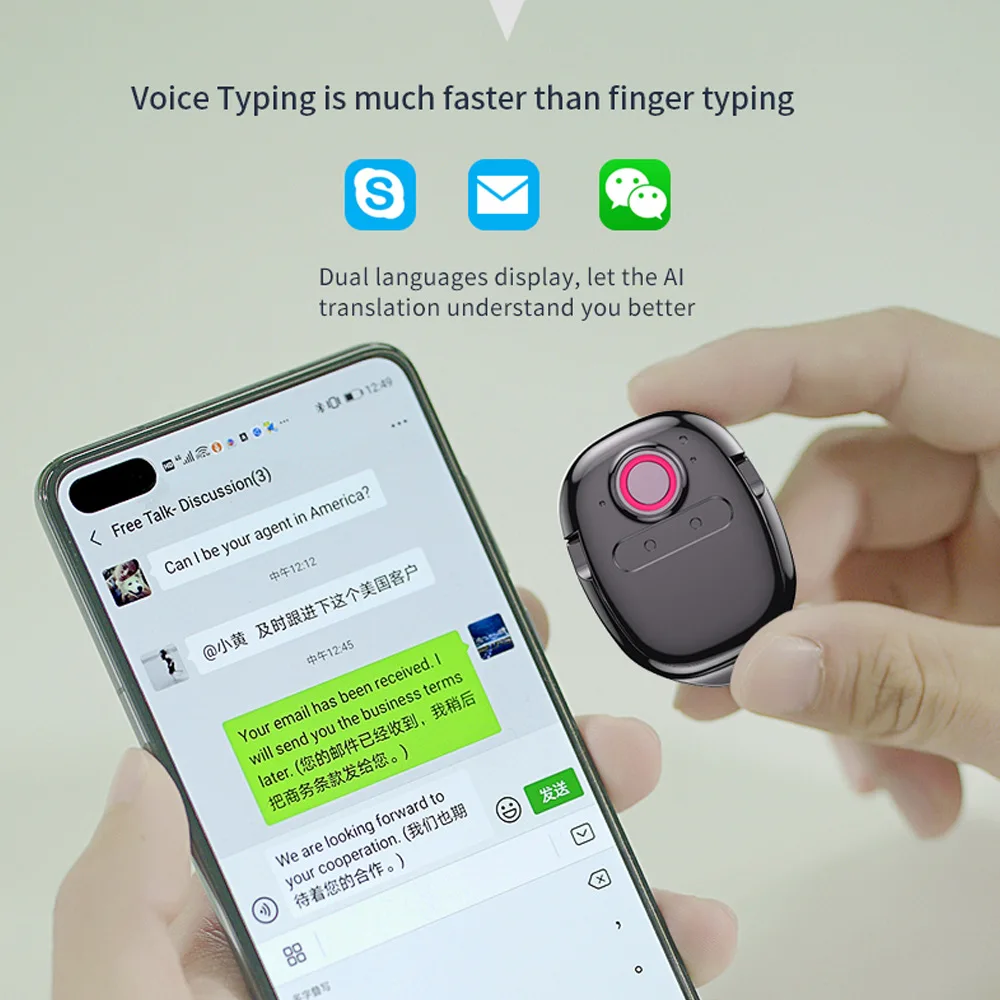 Balso Rašyti Vertimo Mašina Wechat Whatsapp Multi-Kalbos Pokalbiai, Vertėjas, Mobiliojo Telefono Laikiklis Vertimo Pen Nuotrauka 3