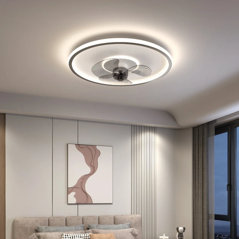 Šiuolaikinės Ventiliatorius Su LED Apšvietimas Nuotolinio Valdymo Ventiliatorius, Miegamojo Kambarį Salė Silent Smart Ventiliatorius Su Šviesos Nuotrauka 3