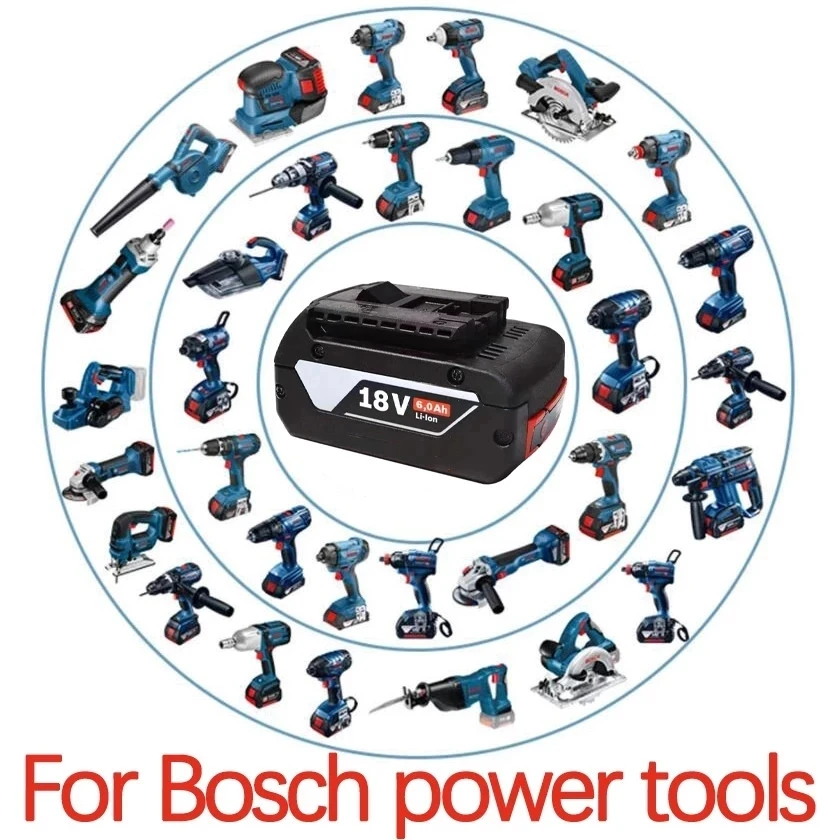 100% Originalus 18V Batterie Für Bosch GBA 18V 6,0 Ah Ličio-BAT609 BAT610G BAT618 BAT618G 17618-01 + ladegerät Nuotrauka 4