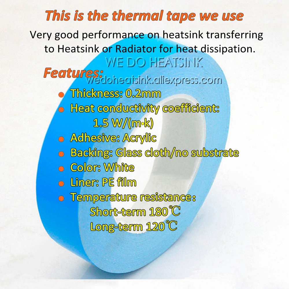 MES HEATSINK 20pcs 20x20x10mm 1W 3W LED Maitinimo Šilumos Kriaukle Aliuminio Heatsink Su Mėlyna Šilumos dvipusės Lipniosios Juostos, Led Nuotrauka 4